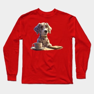 Dalmatian's Serene Reading Break Long Sleeve T-Shirt